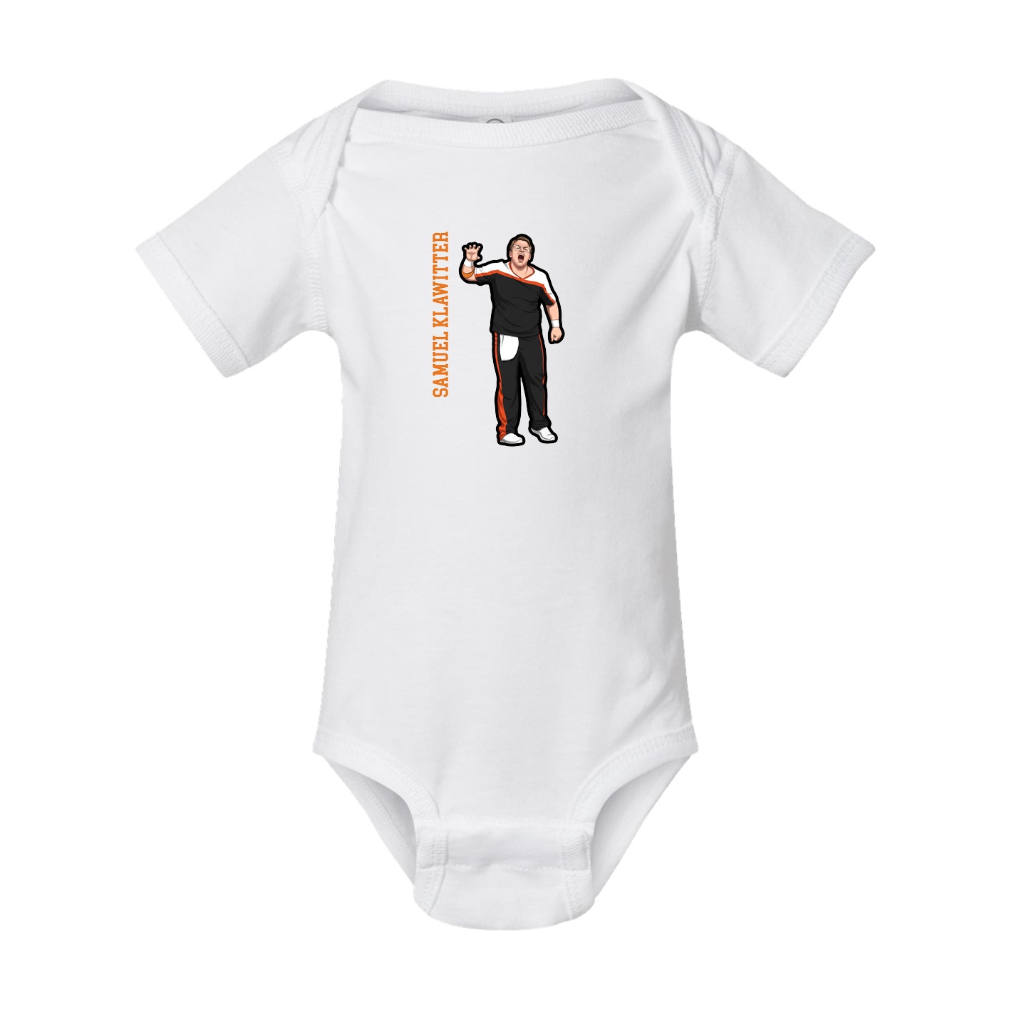 Baby Onesie — Name Vertical in White