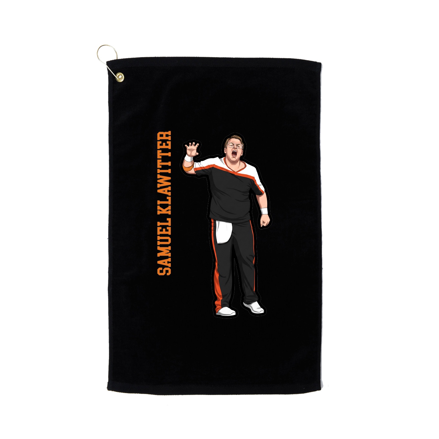 Golf Towel — Name Vertical in Black