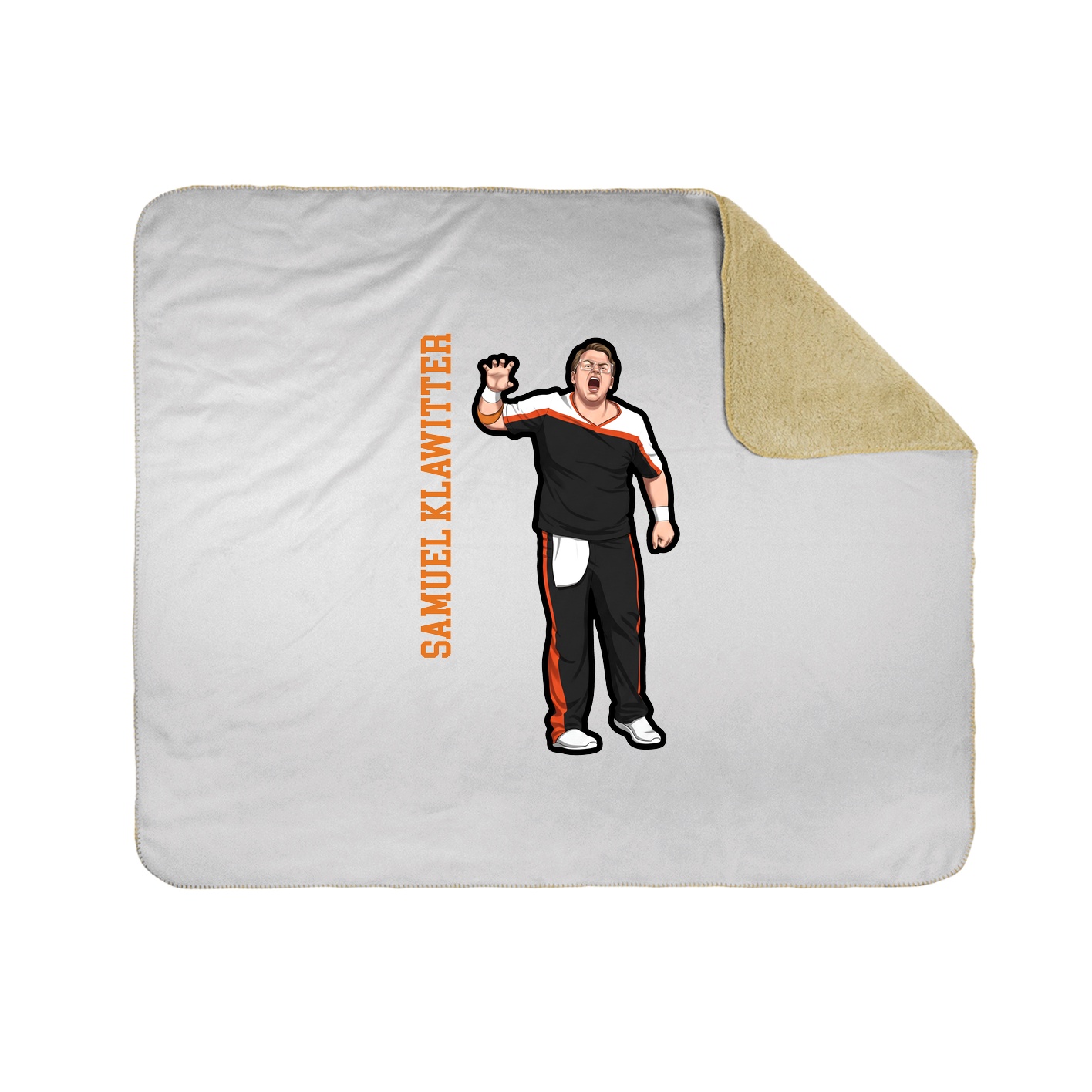 Throw Blanket — Name Vertical in White