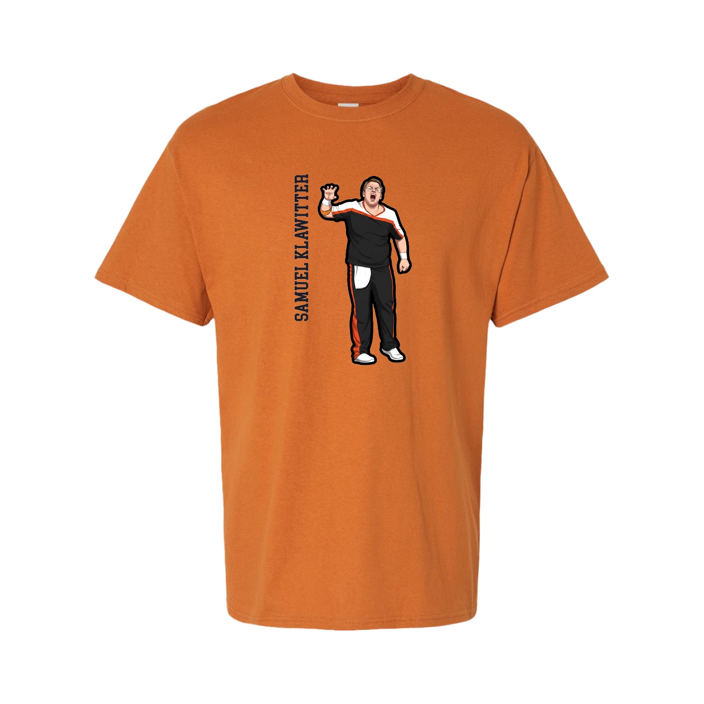 Tee — Name Vertical in Orange