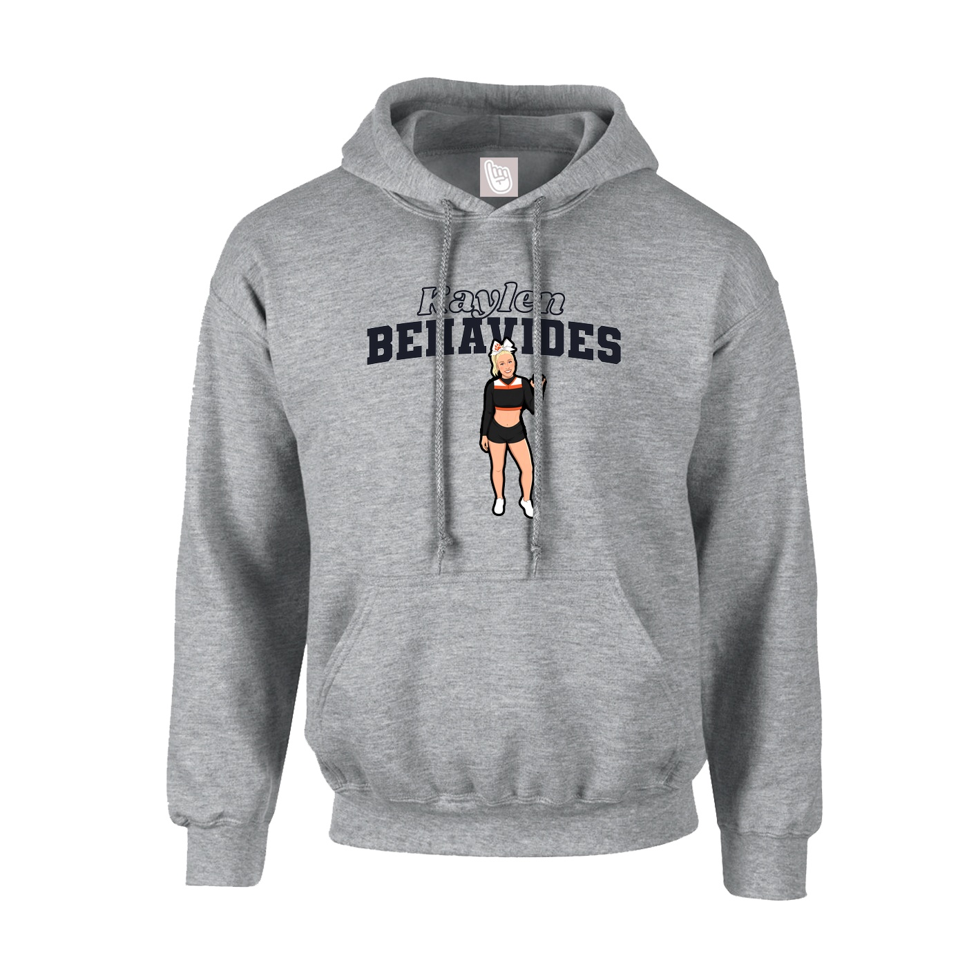 Youth Hoodie — Name Arch in Grey