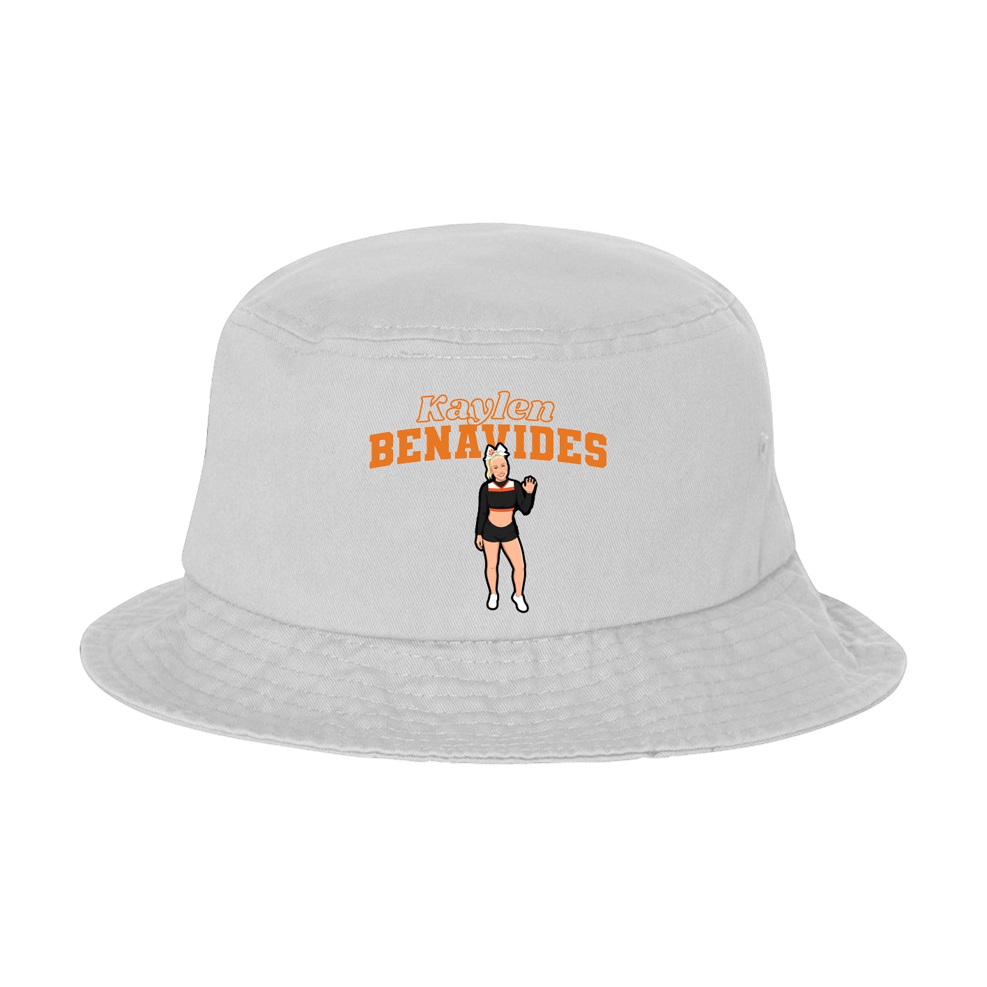 Bucket Cap — Name Arch in White