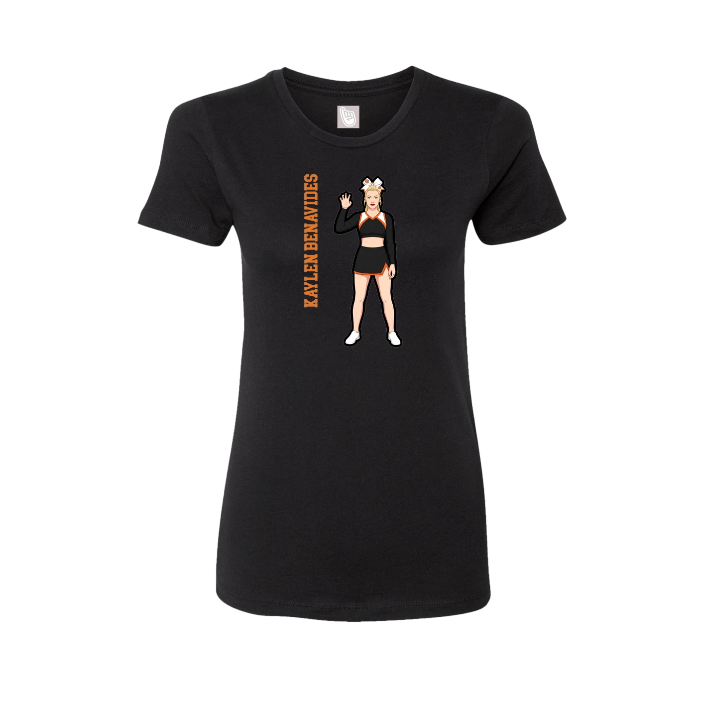 Fitted Women's Tee — Name Vertical in Black