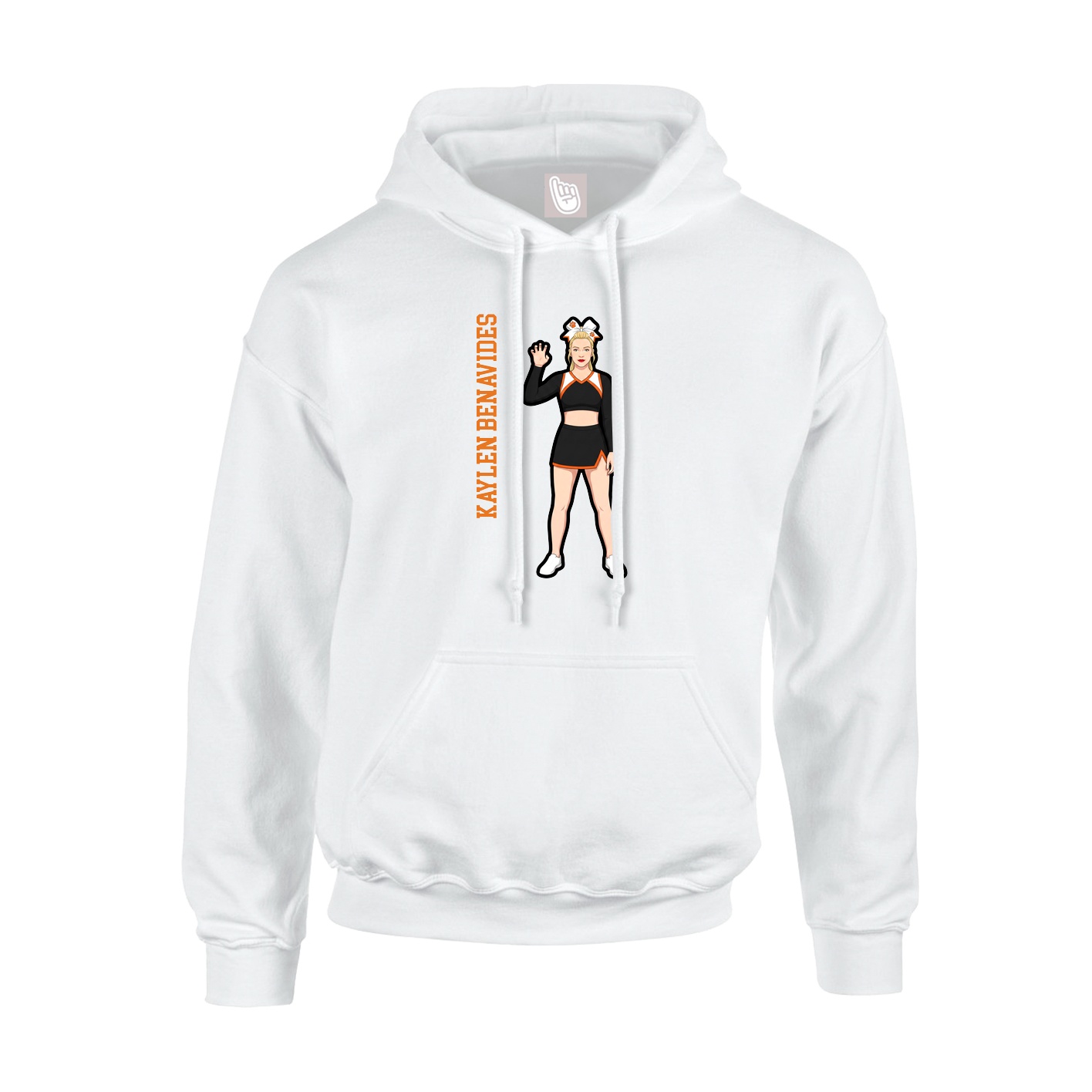 Hoodie — Name Vertical in White