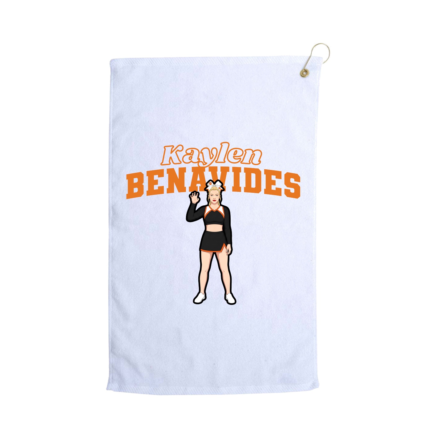 Golf Towel — Name Arch in White