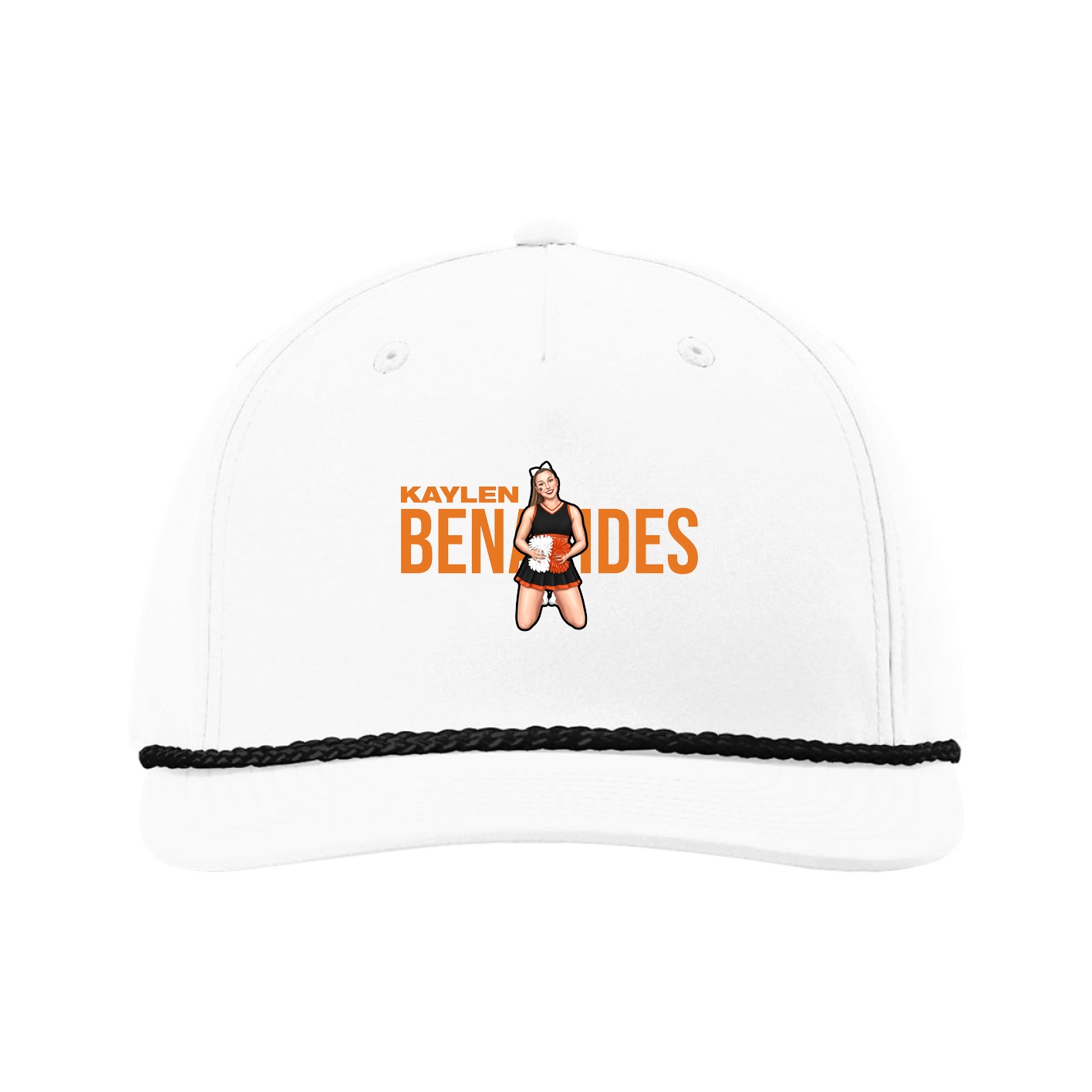 Five-Panel Classic Rope Cap — Player Name in White