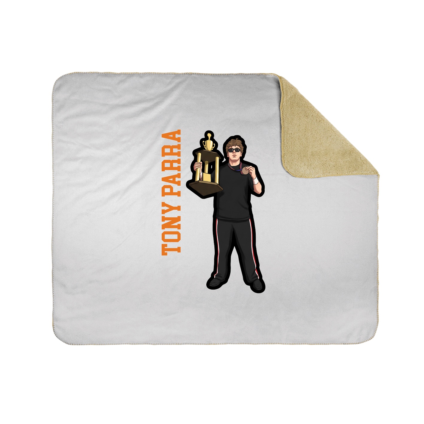Throw Blanket — Name Vertical in White