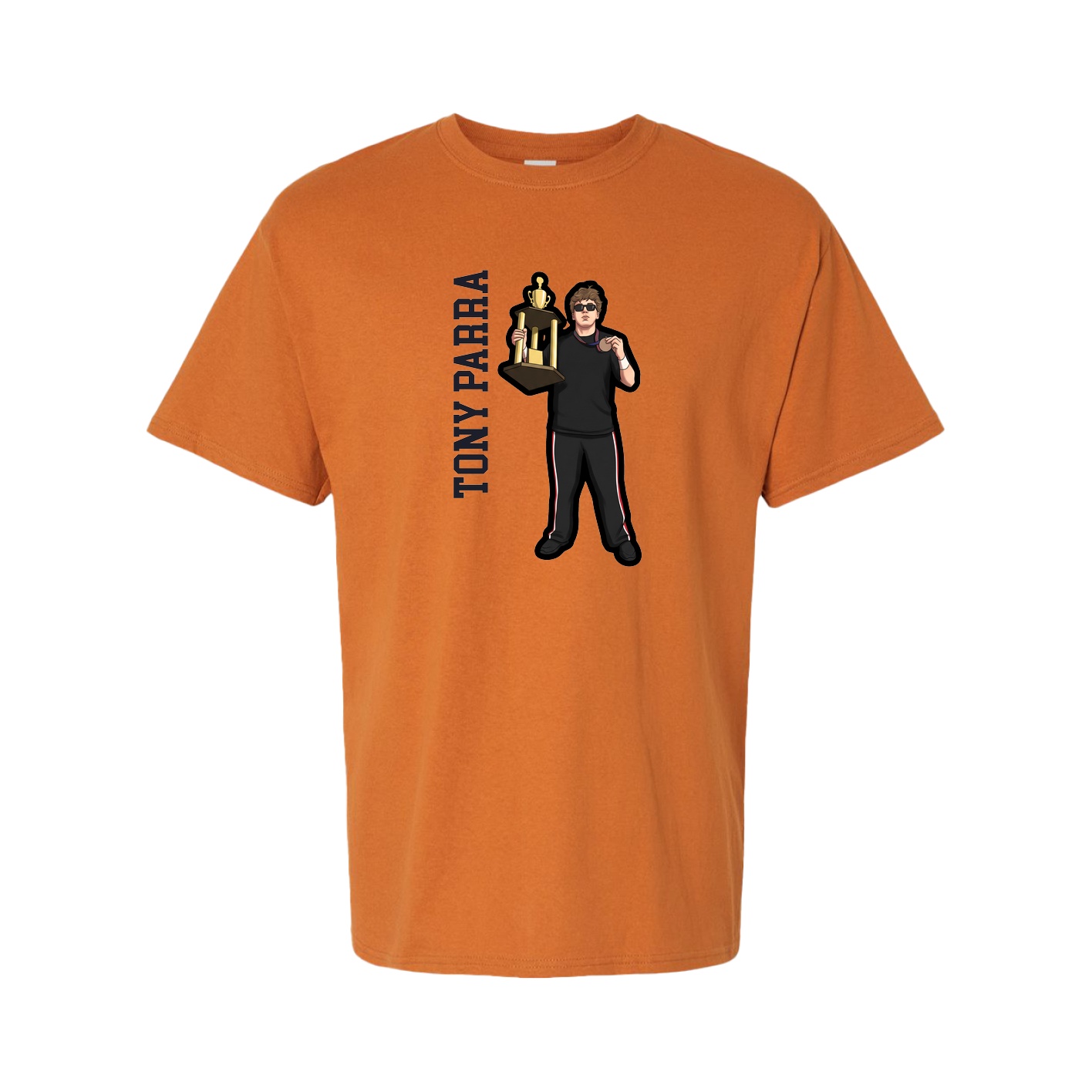 Tee — Name Vertical in Orange