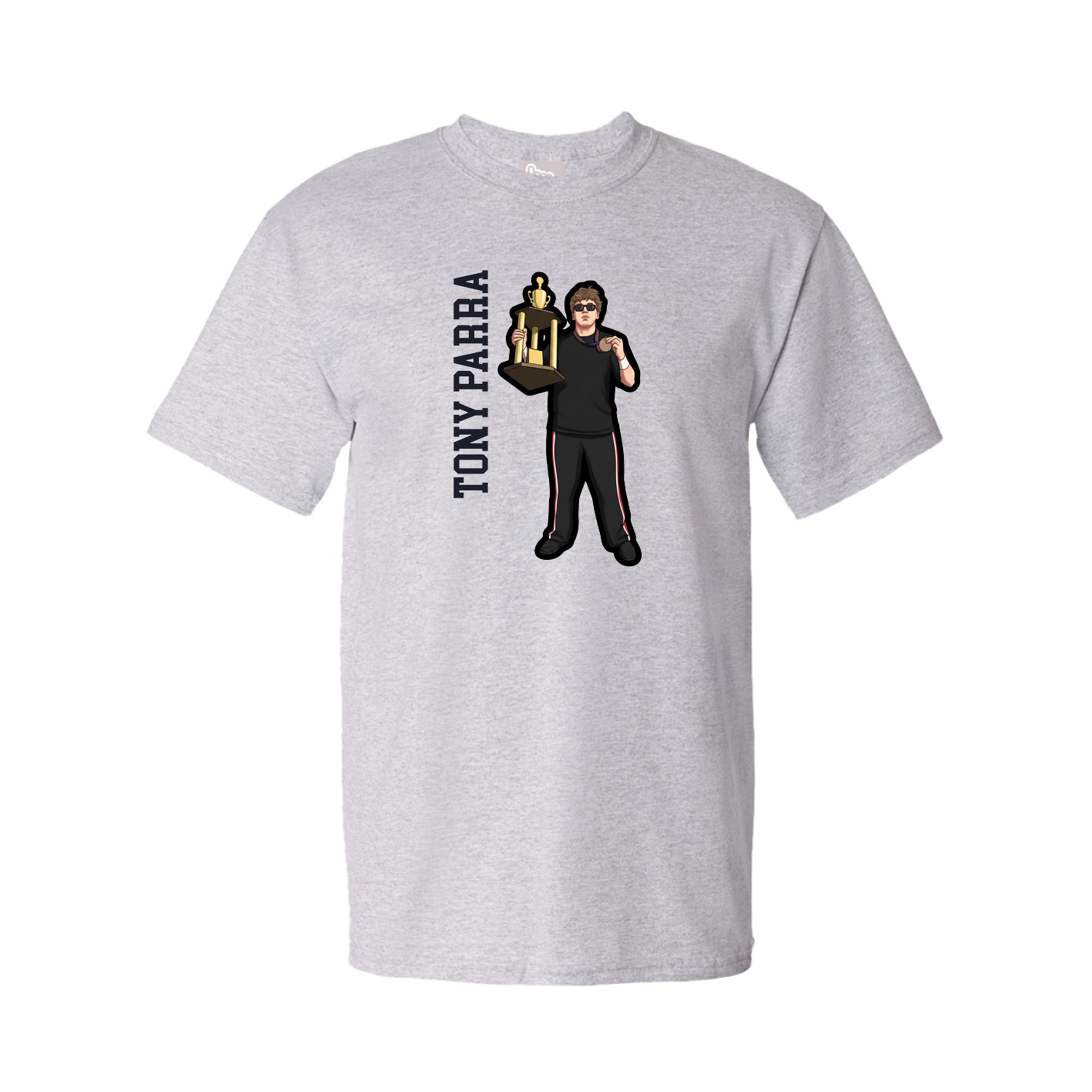 Tee — Name Vertical in Grey