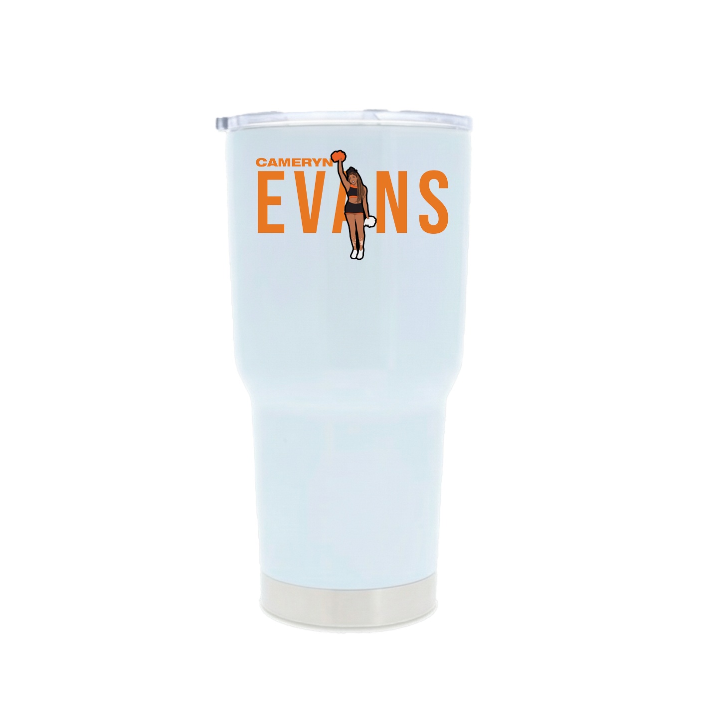 30oz Stainless Steel Tumbler — Player Name in White