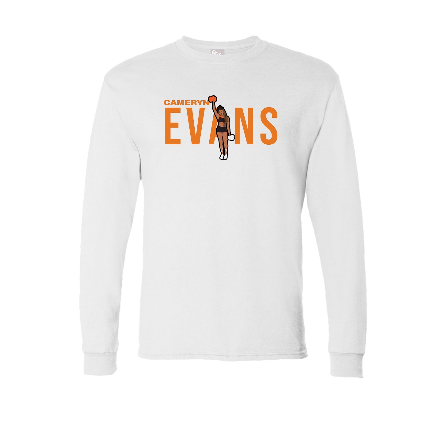 Long Sleeve Tee — Player Name in White