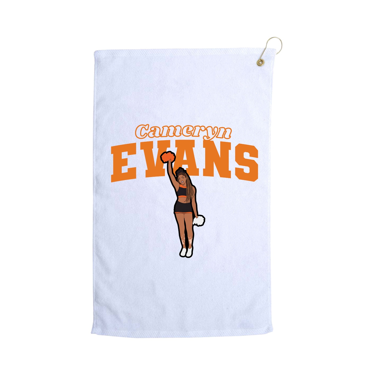 Golf Towel — Name Arch in White