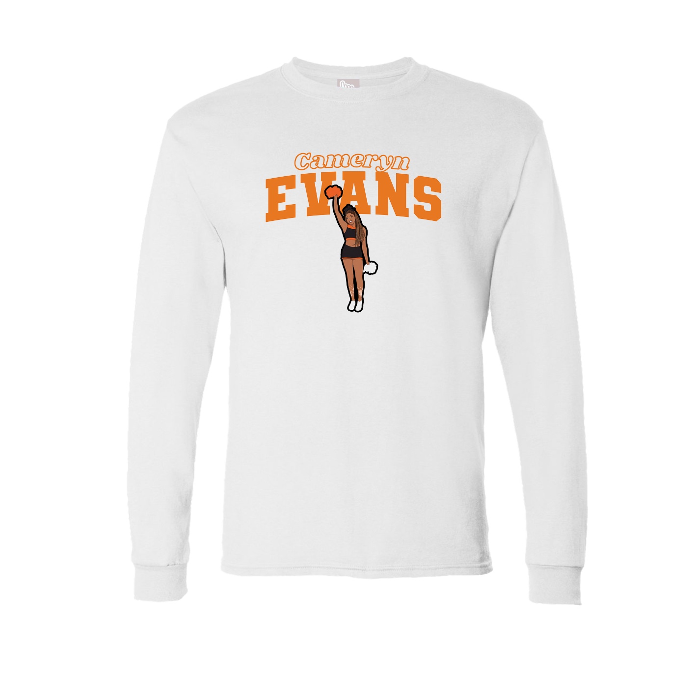 Long Sleeve Tee — Name Arch in White