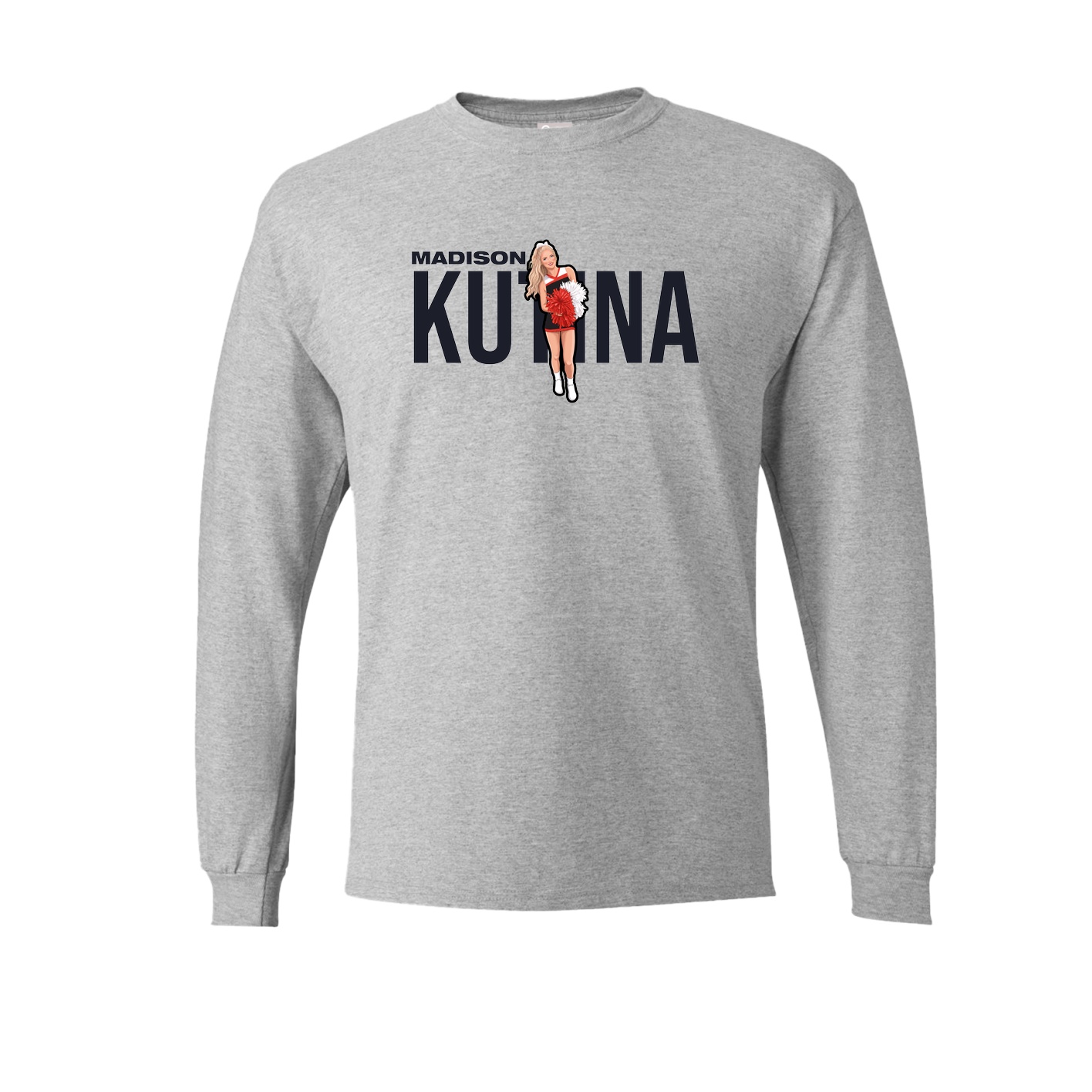 Long Sleeve Tee — Player Name in Grey