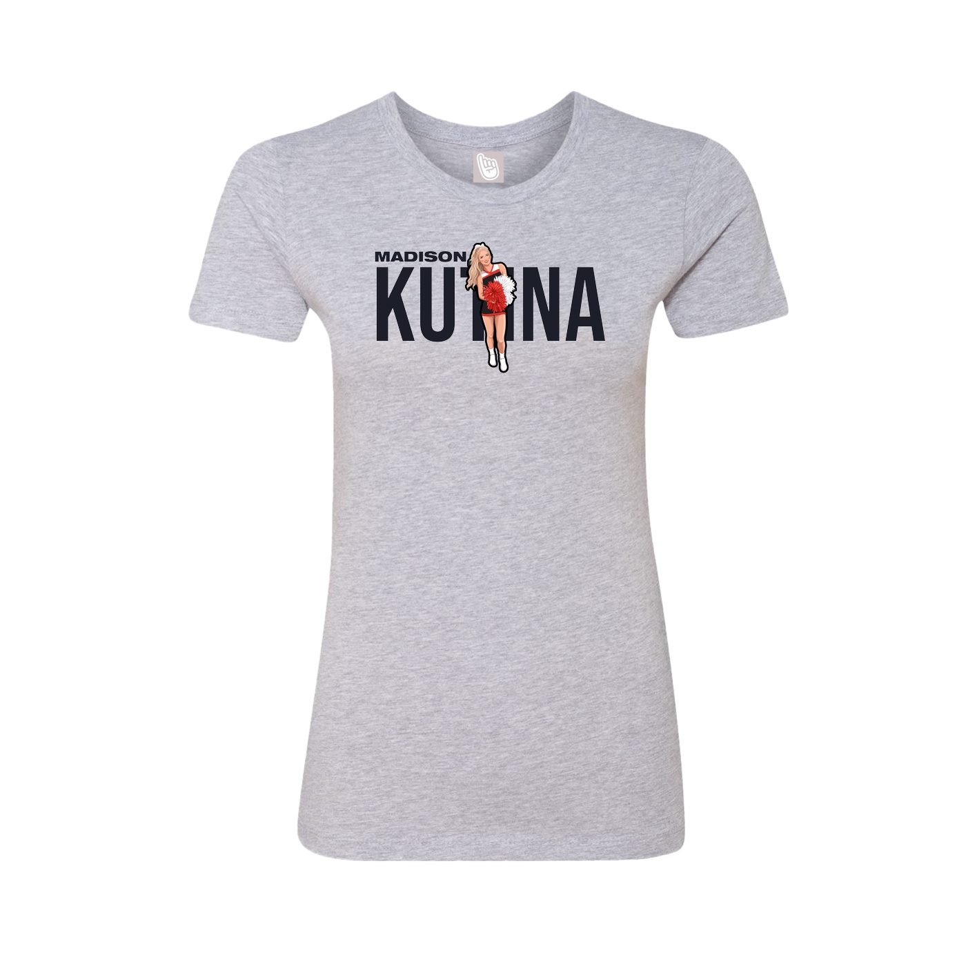 Fitted Women's Tee — Player Name in Grey