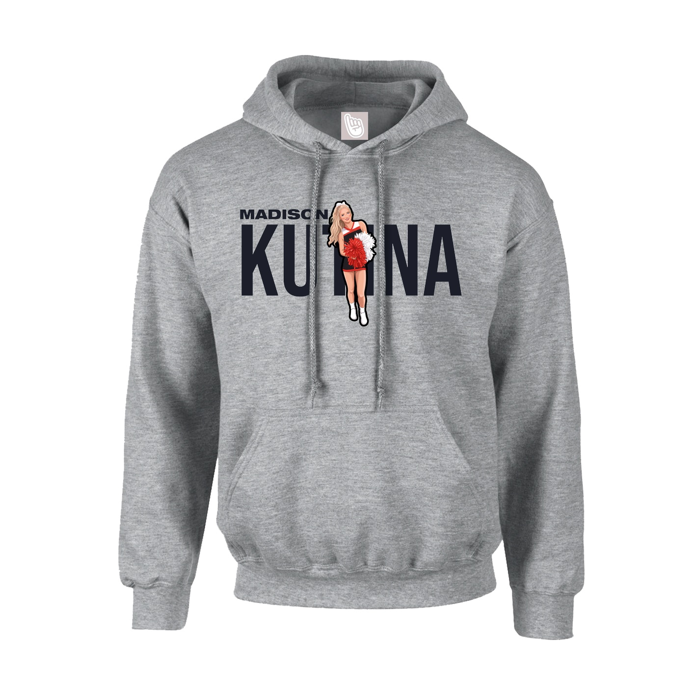 Youth Hoodie — Player Name in Grey
