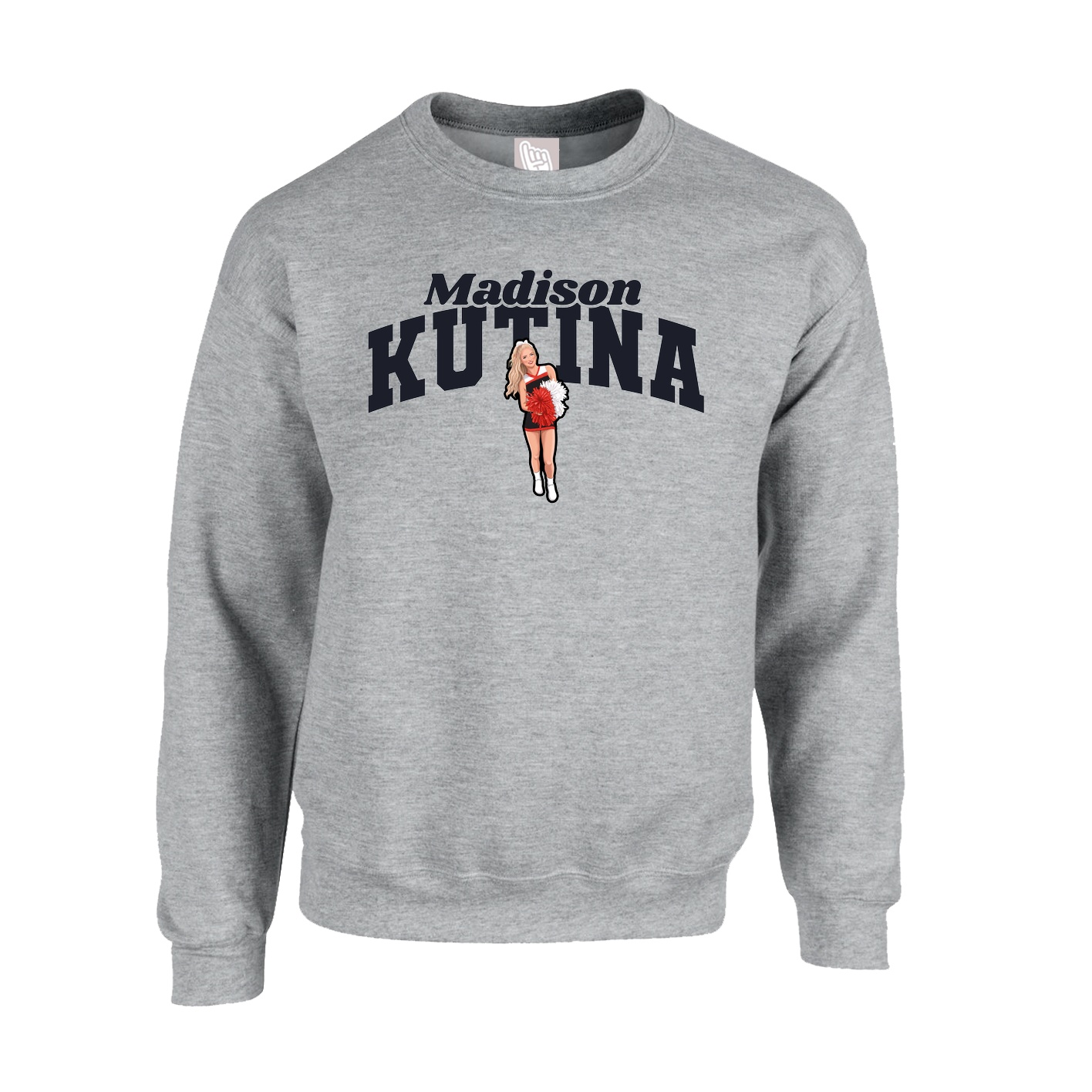 Fleece Crew — Signature Arch in Grey