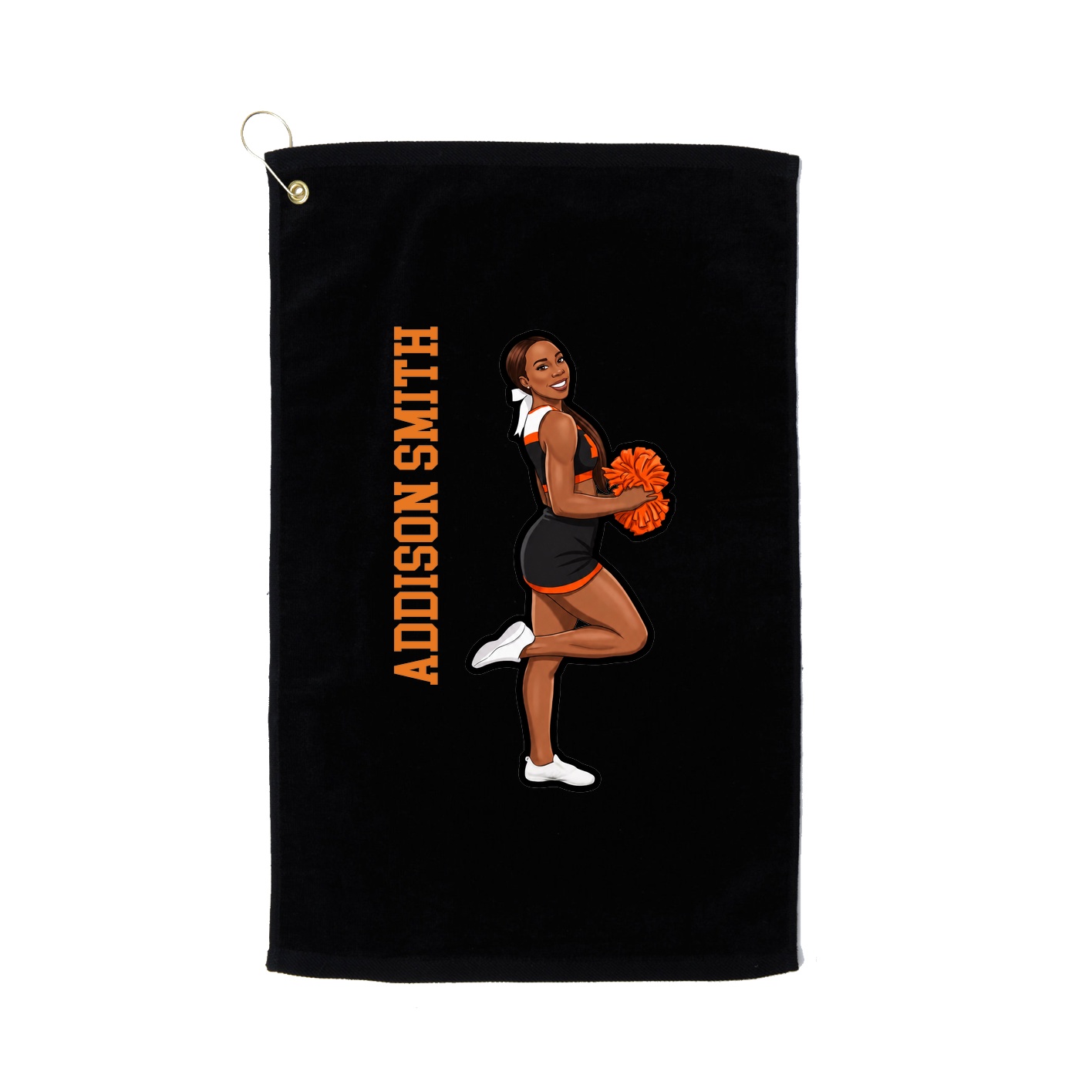 Golf Towel — Name Vertical in Black