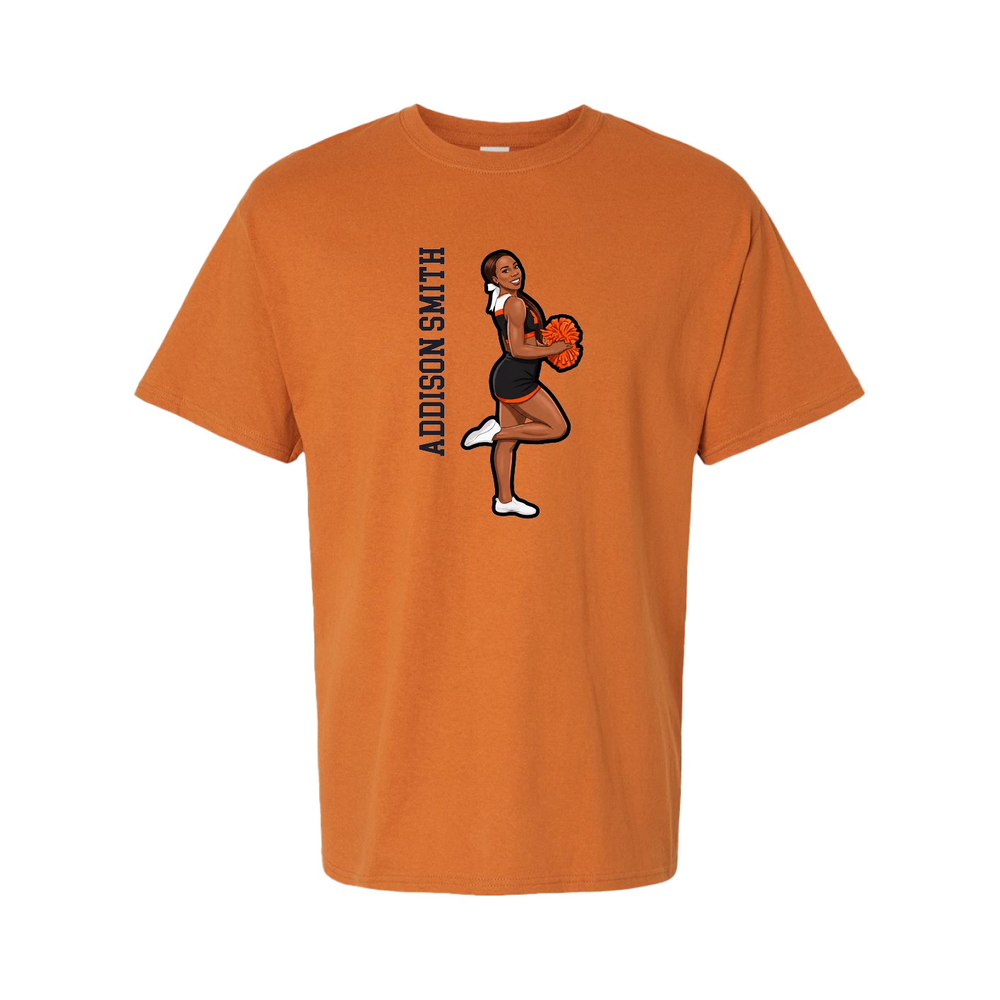 Tee — Name Vertical in Orange