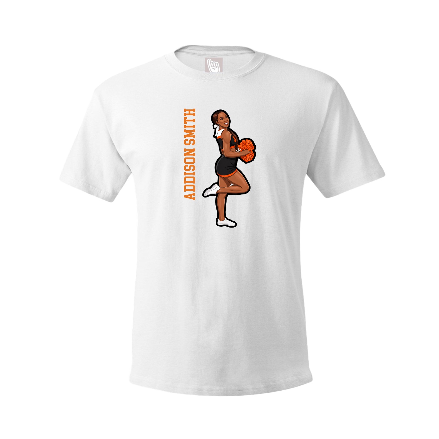 Youth Tee — Name Vertical in White