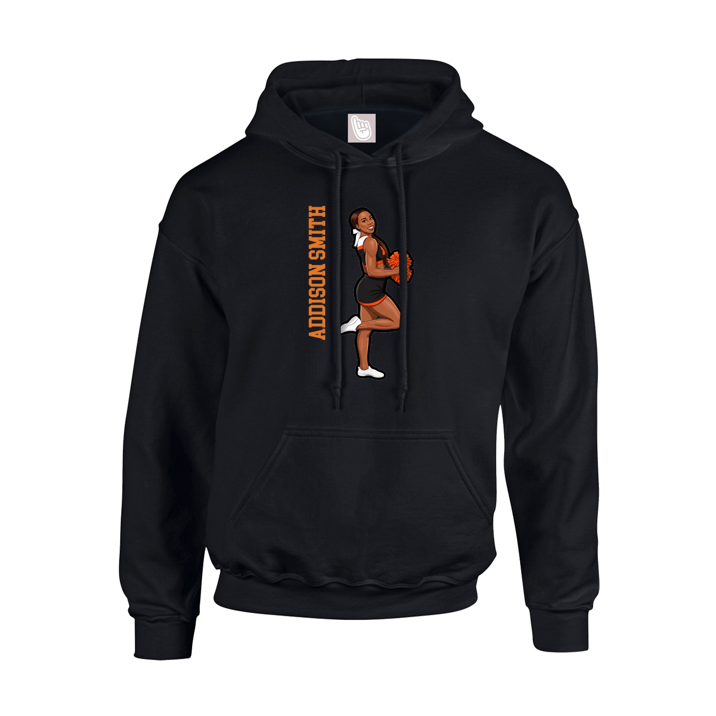 Hoodie — Name Vertical in Black