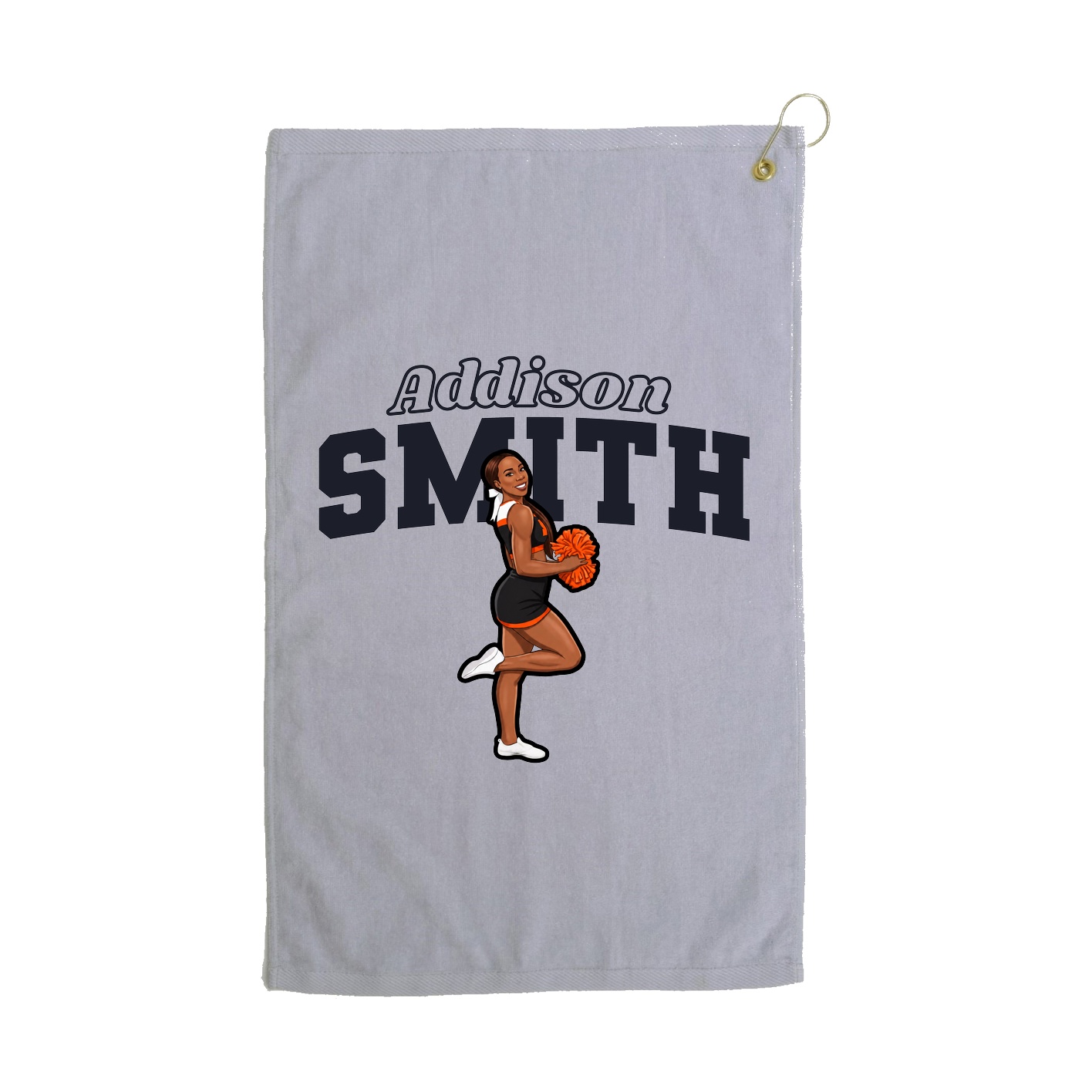 Golf Towel — Name Arch in Grey