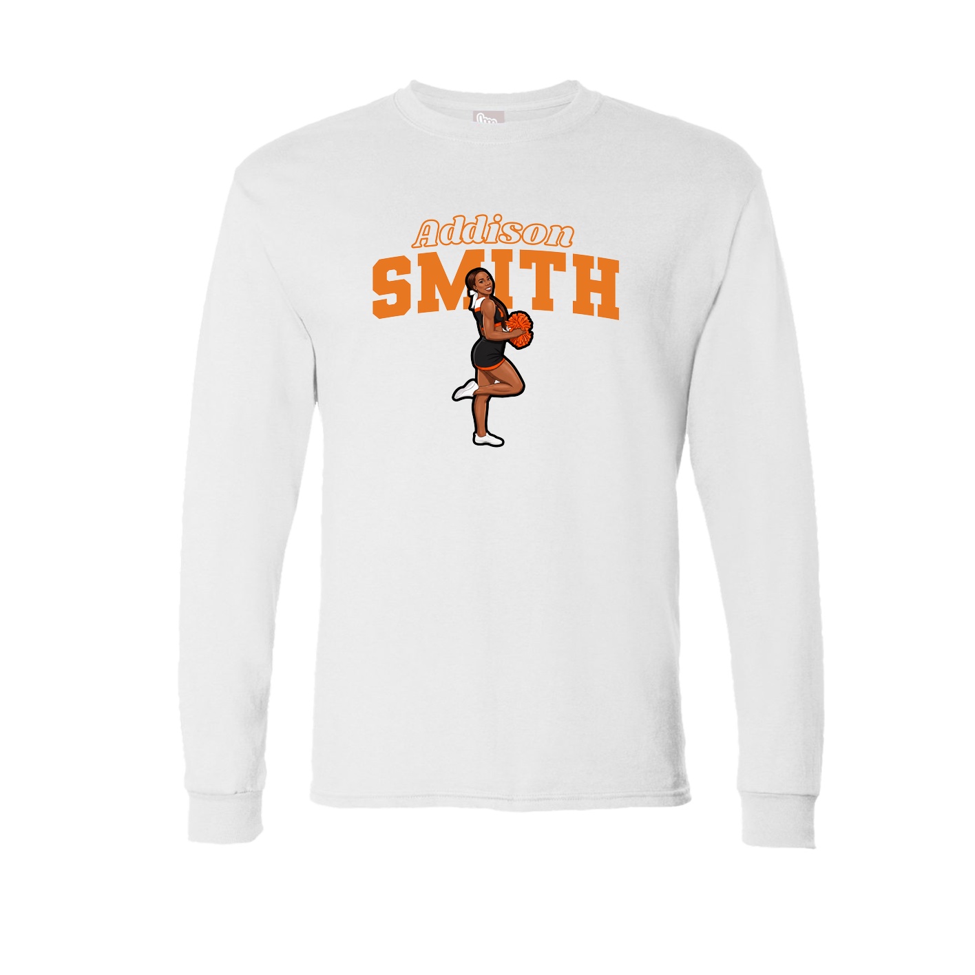 Long Sleeve Tee — Name Arch in White