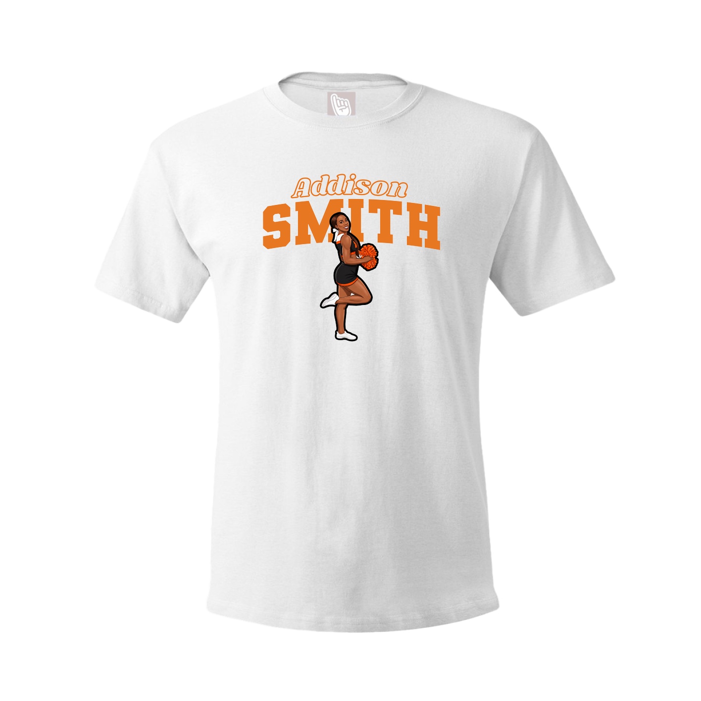 Youth Tee — Name Arch in White