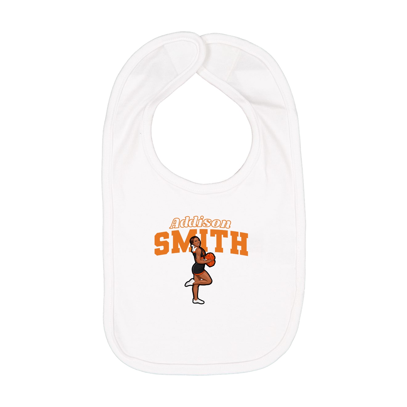 Infant Bib — Name Arch in White