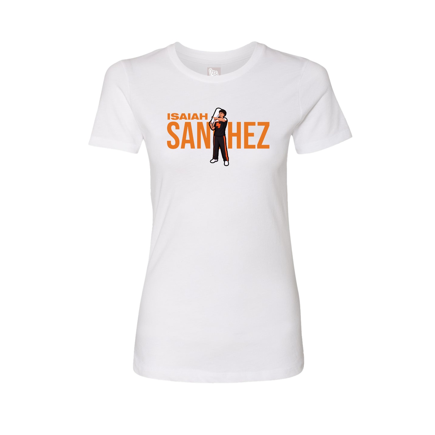Fitted Women's Tee — Player Name in White