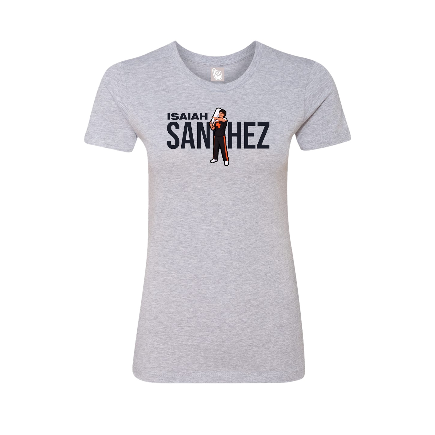 Fitted Women's Tee — Player Name in Grey
