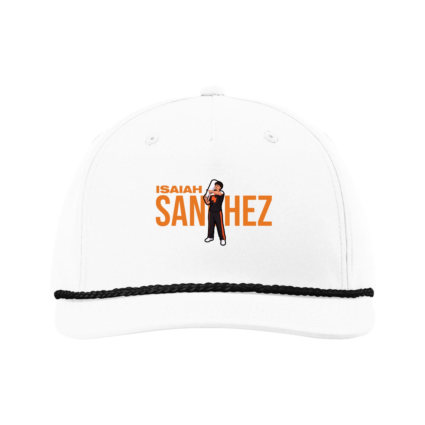 Five-Panel Classic Rope Cap — Player Name in White