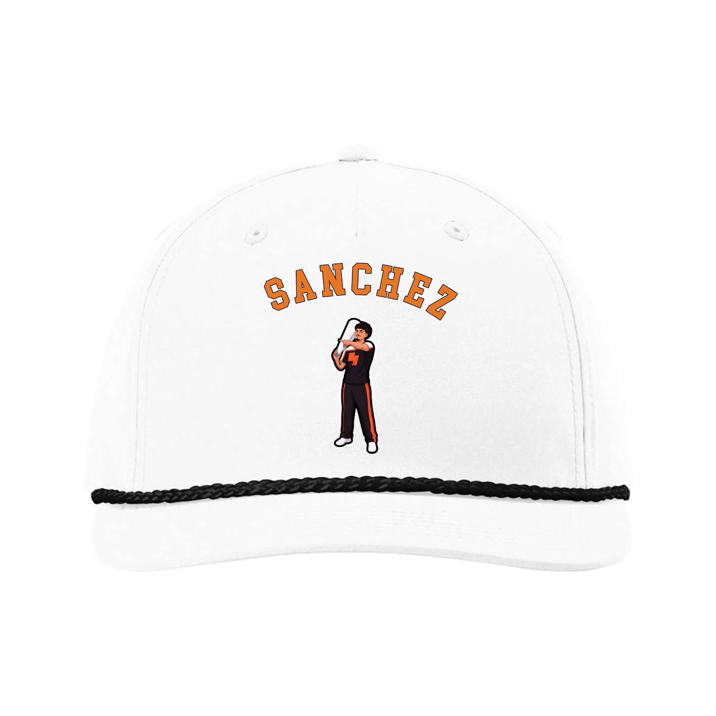 Five-Panel Classic Rope Cap — Shirsey Arch in White