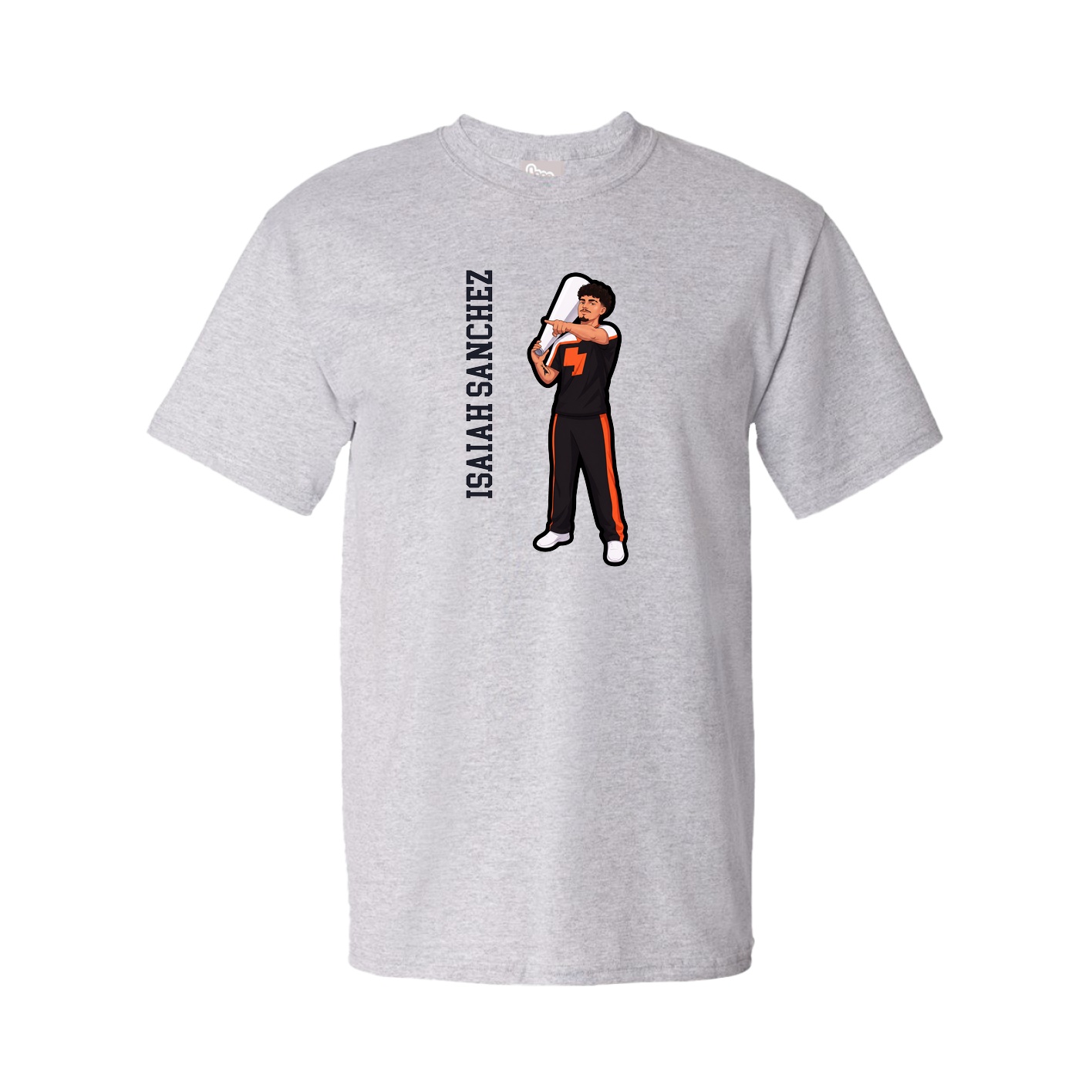 Youth Tee — Name Vertical in Grey