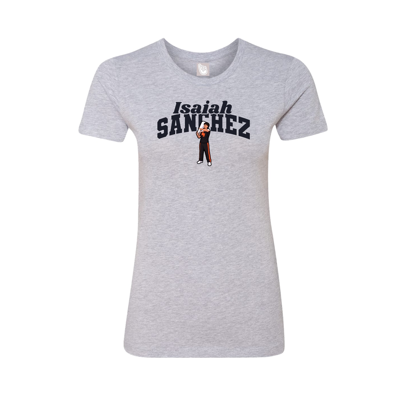 Fitted Women's Tee — Signature Arch in Grey