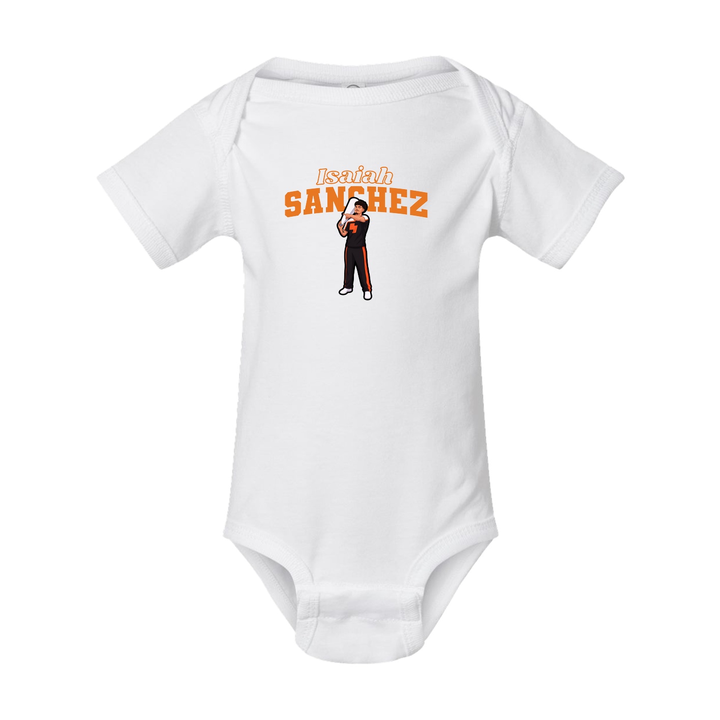 Baby Onesie — Name Arch in White