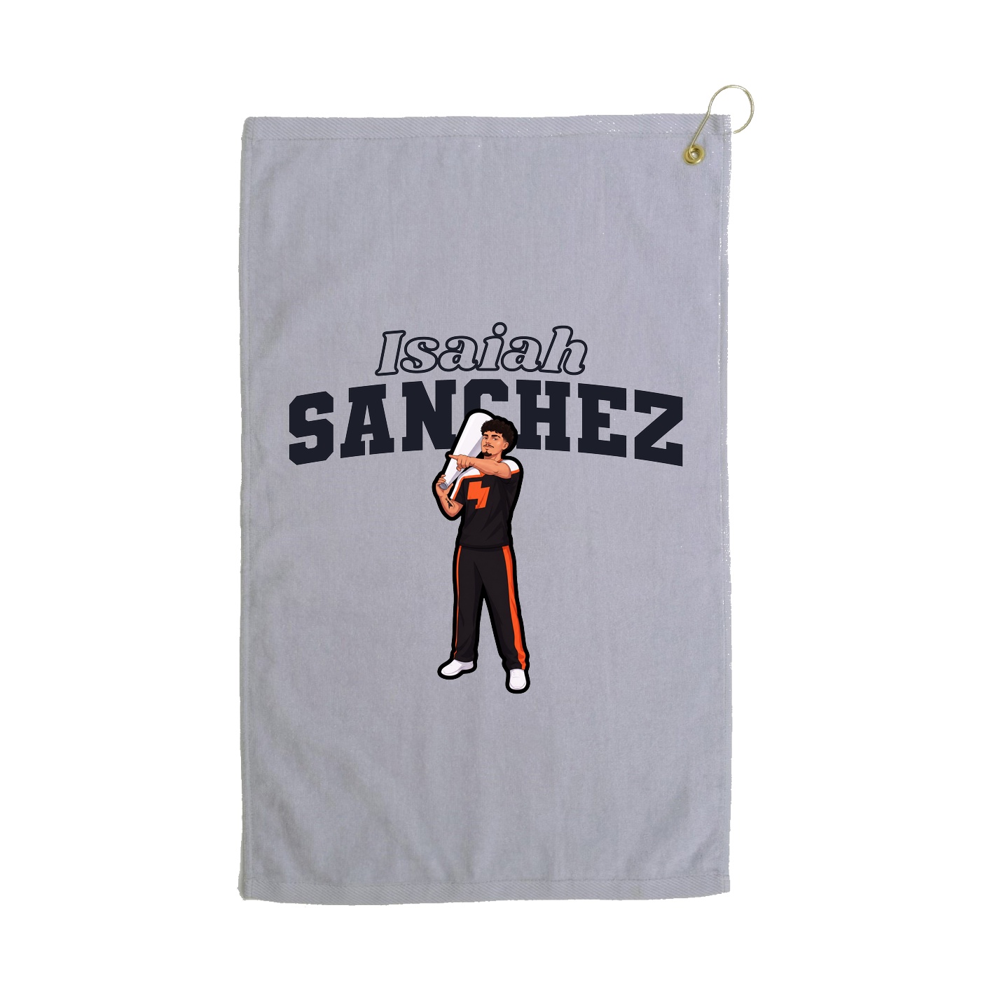 Golf Towel — Name Arch in Grey