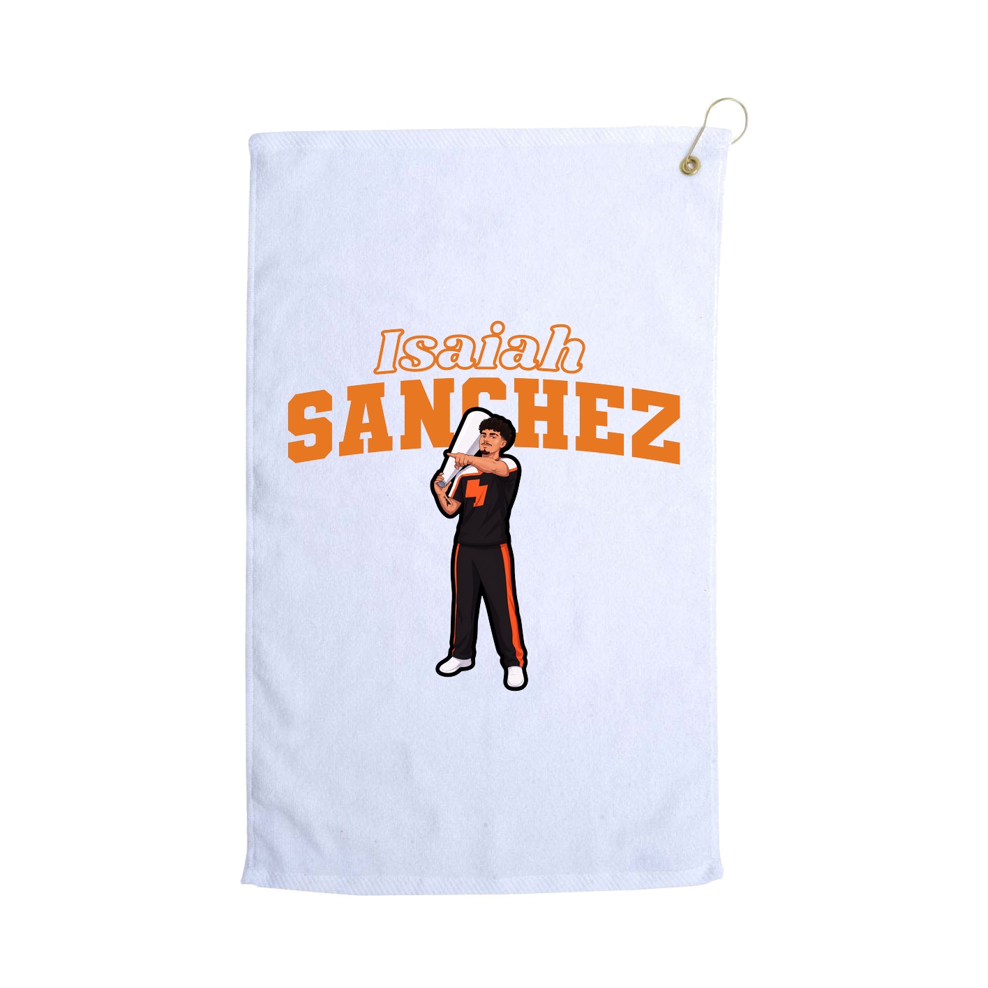 Golf Towel — Name Arch in White