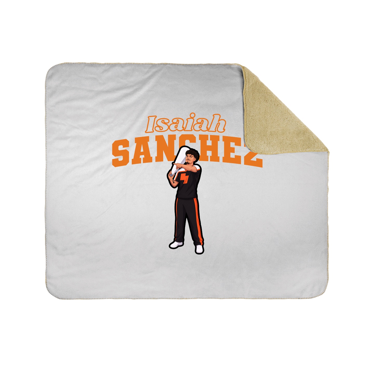 Throw Blanket — Name Arch in White