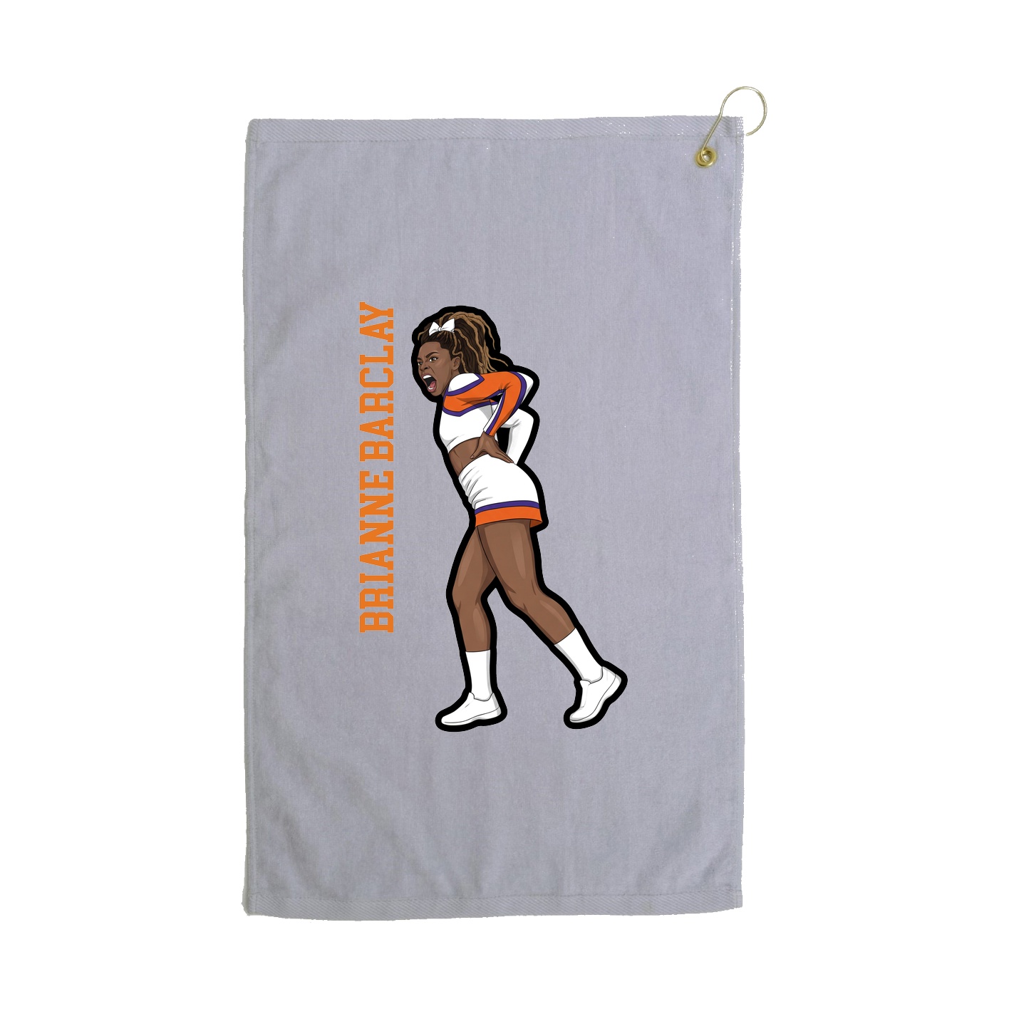 Golf Towel — Name Vertical in Grey