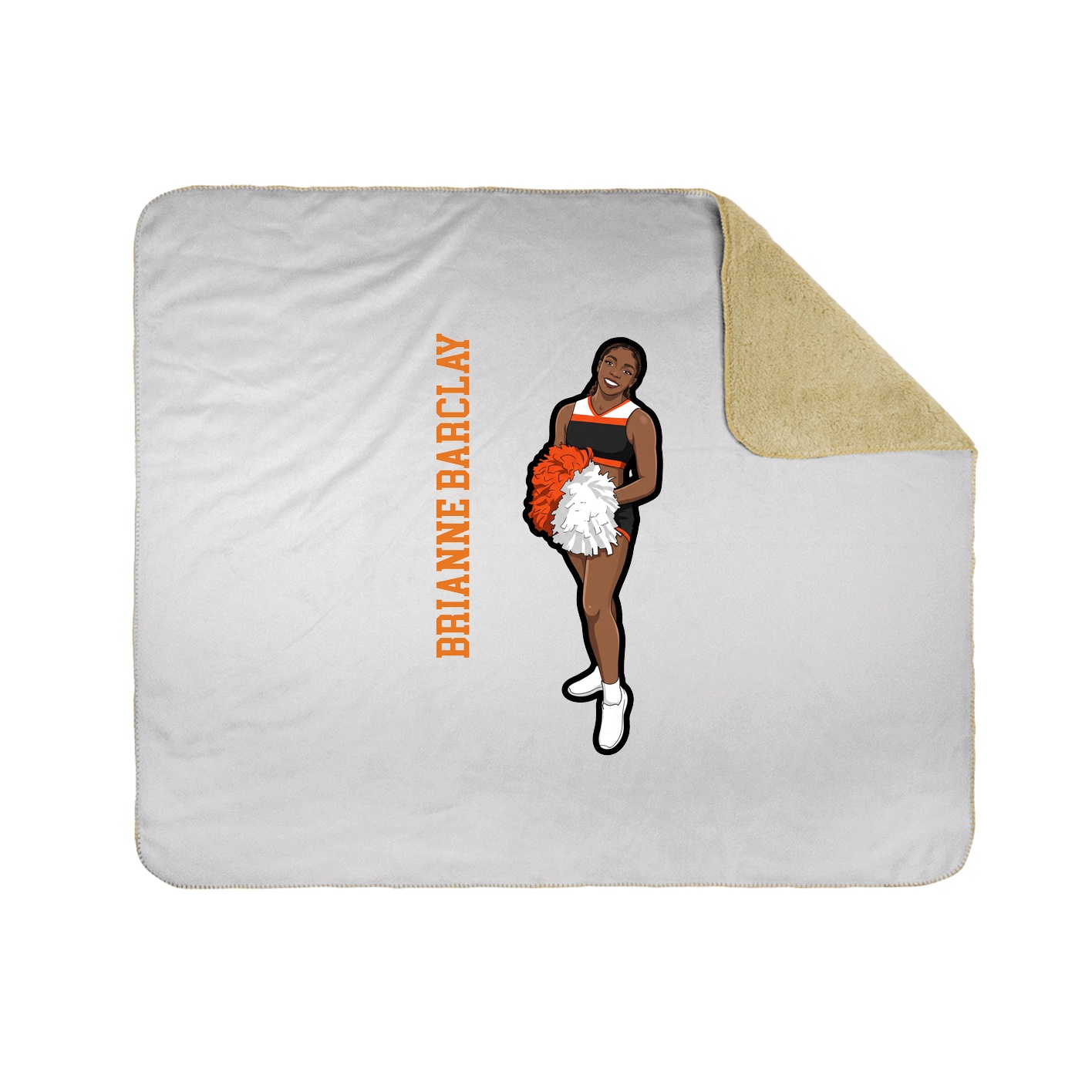 Throw Blanket — Name Vertical in White