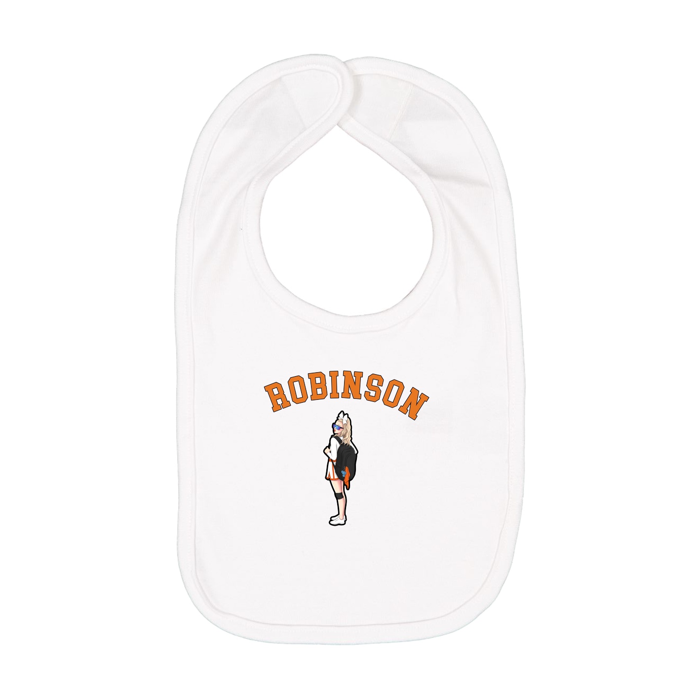 Infant Bib — Shirsey Arch in White