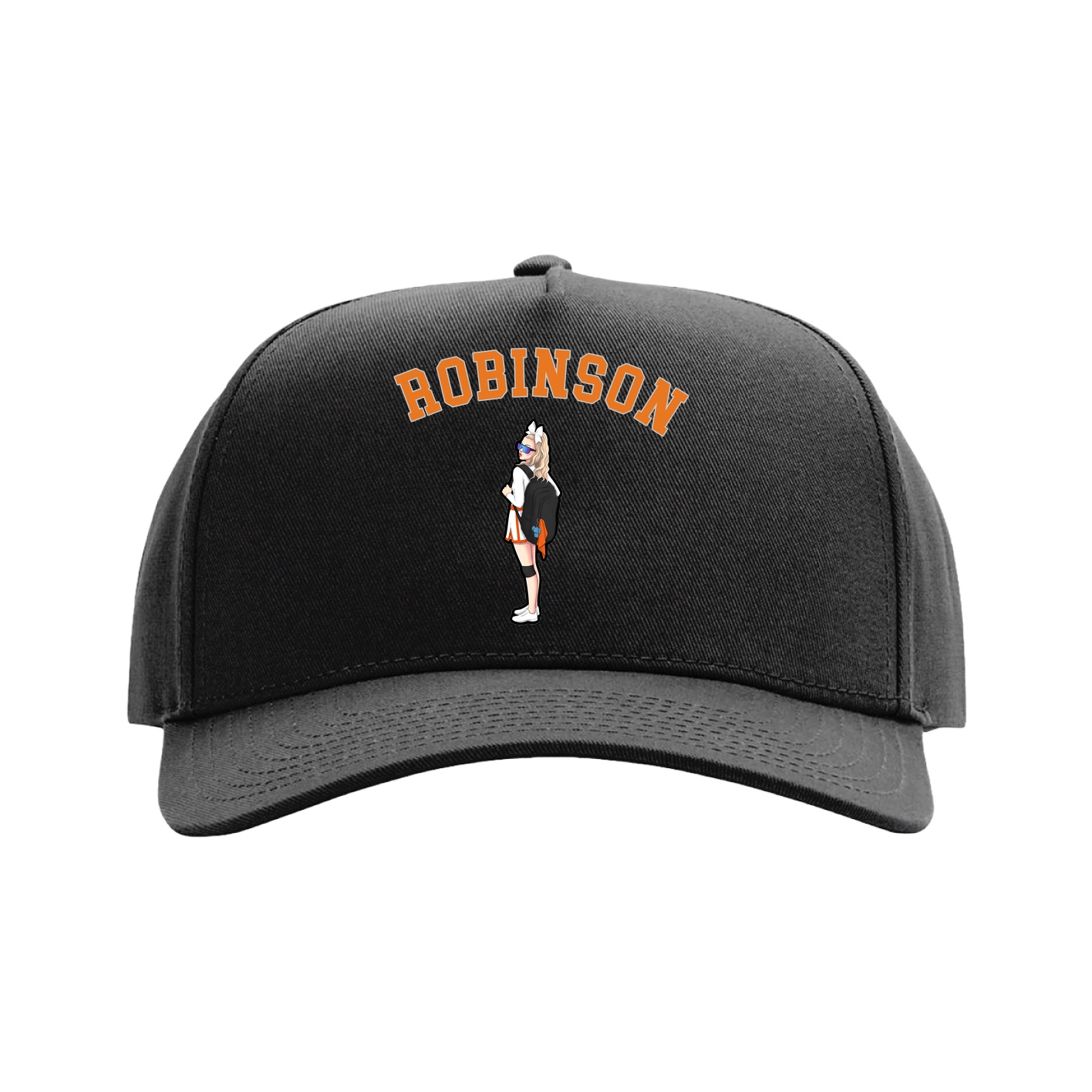 Full Fabric Five-Panel Champ Cap — Shirsey Arch in Black
