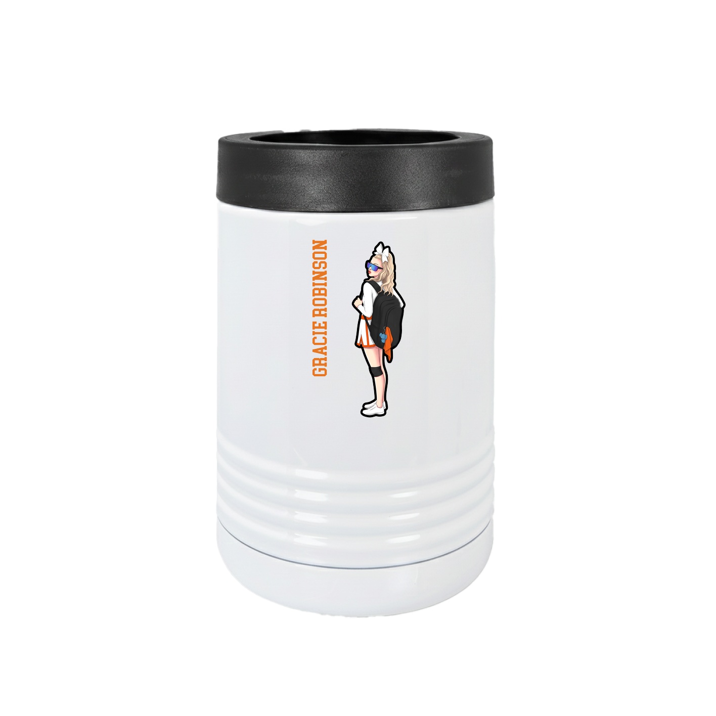 Beverage Holder — Name Vertical in White
