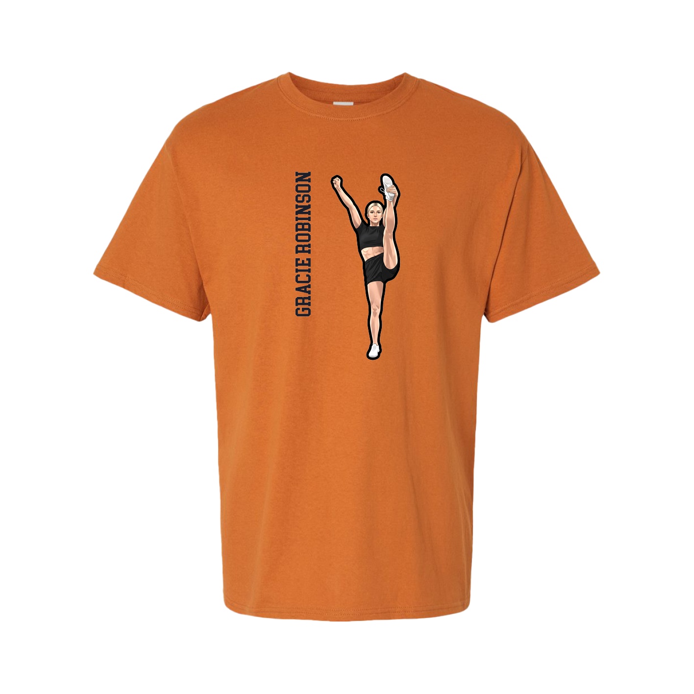 Tee — Name Vertical in Orange