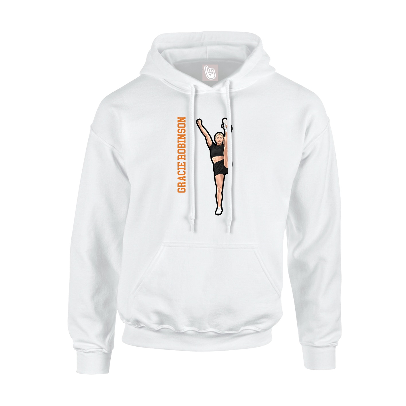 Youth Hoodie — Name Vertical in White
