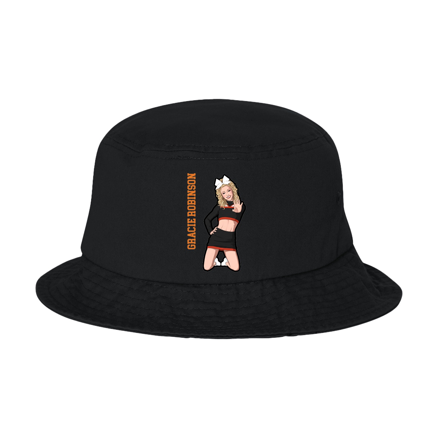 Bucket Cap — Name Vertical in Black