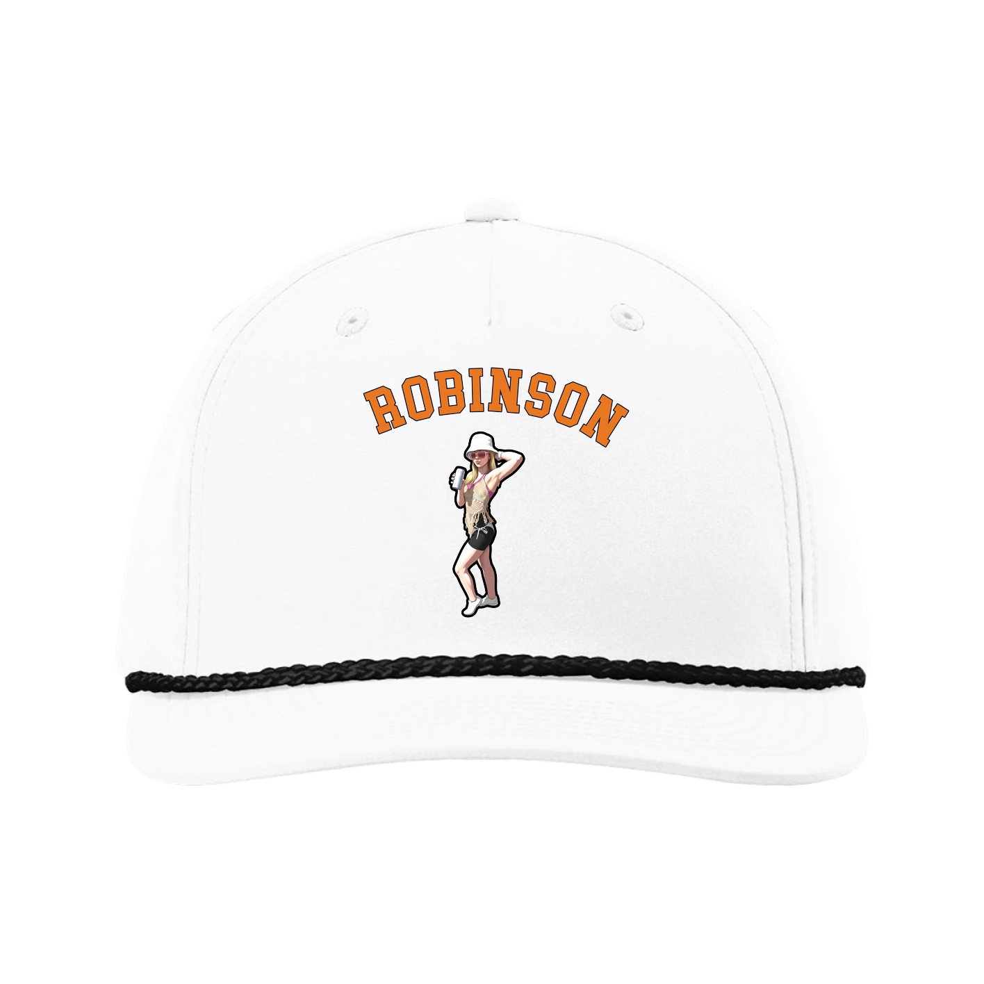 Five-Panel Classic Rope Cap — Shirsey Arch in White