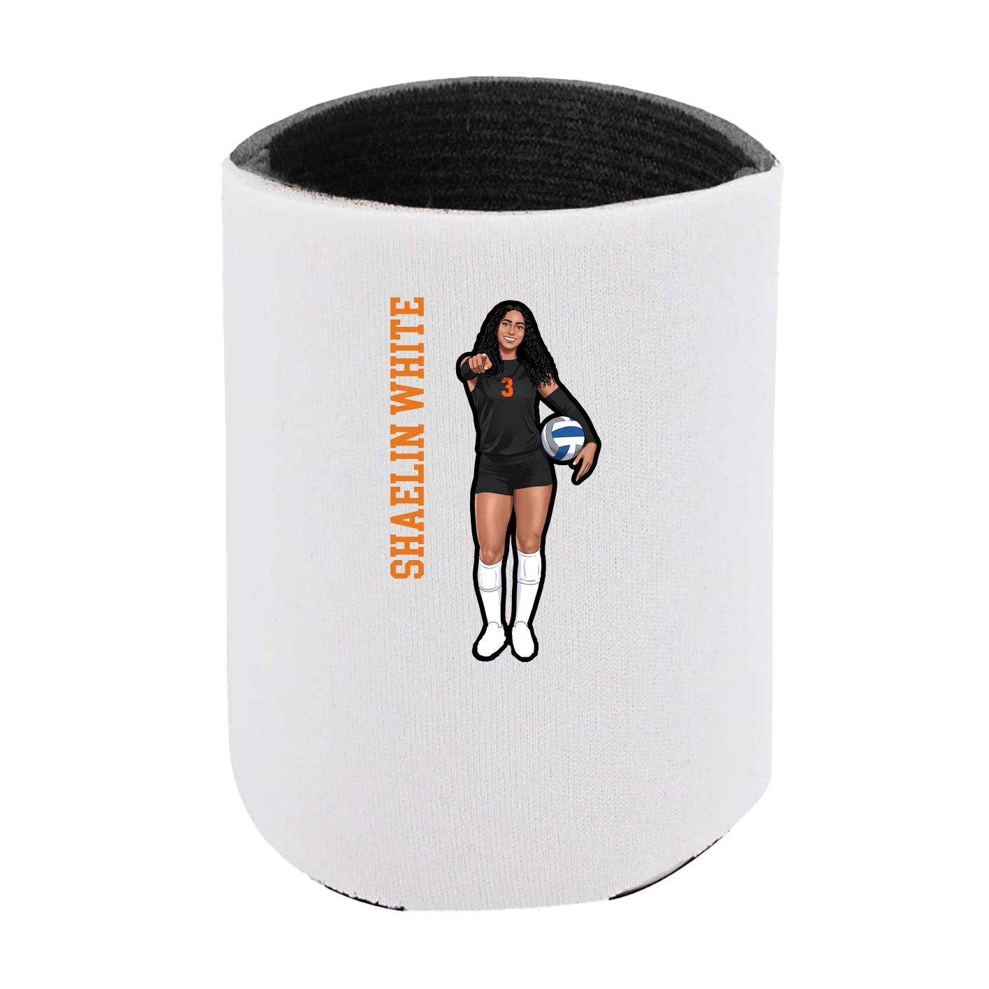 Can Holder — Name Vertical in White