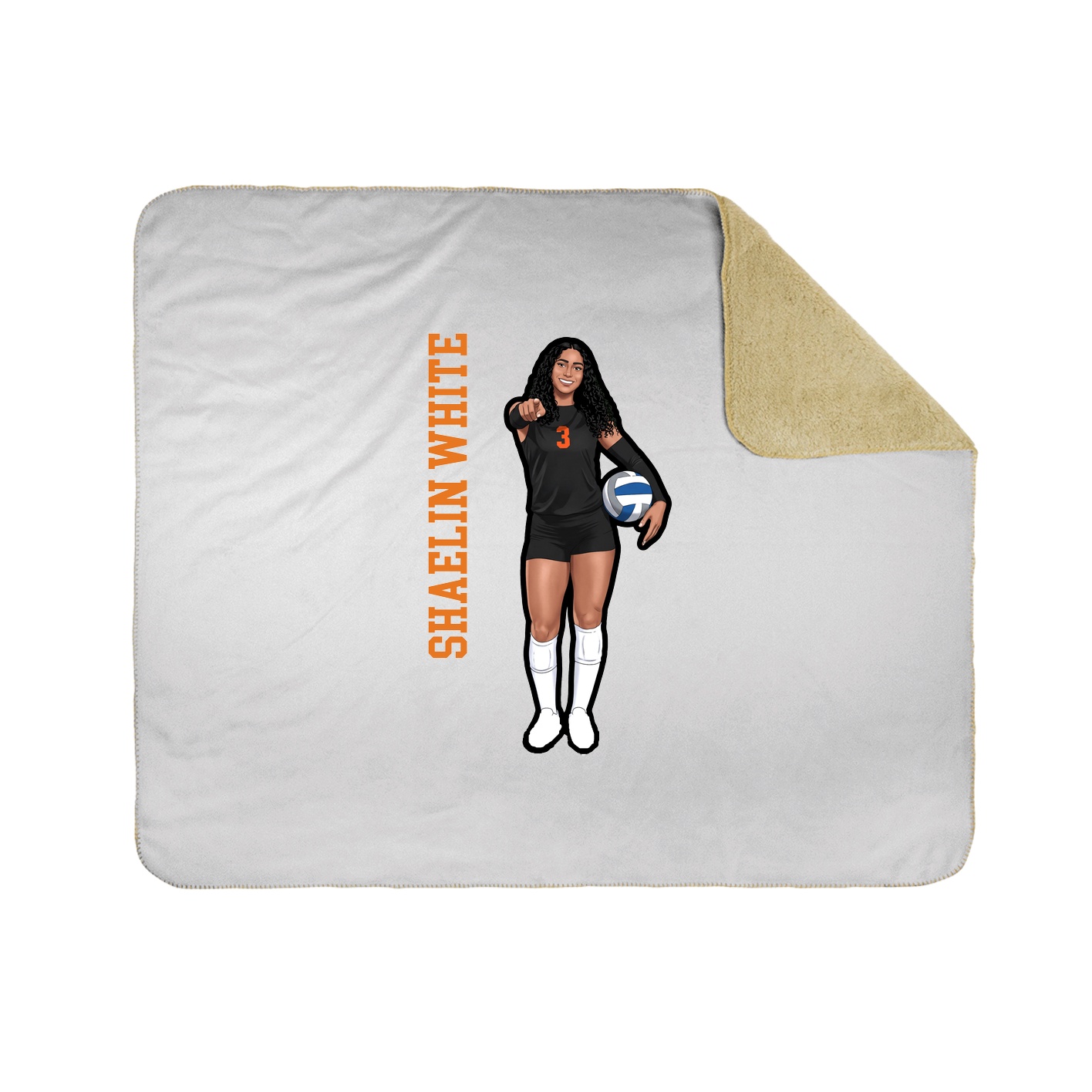 Throw Blanket — Name Vertical in White